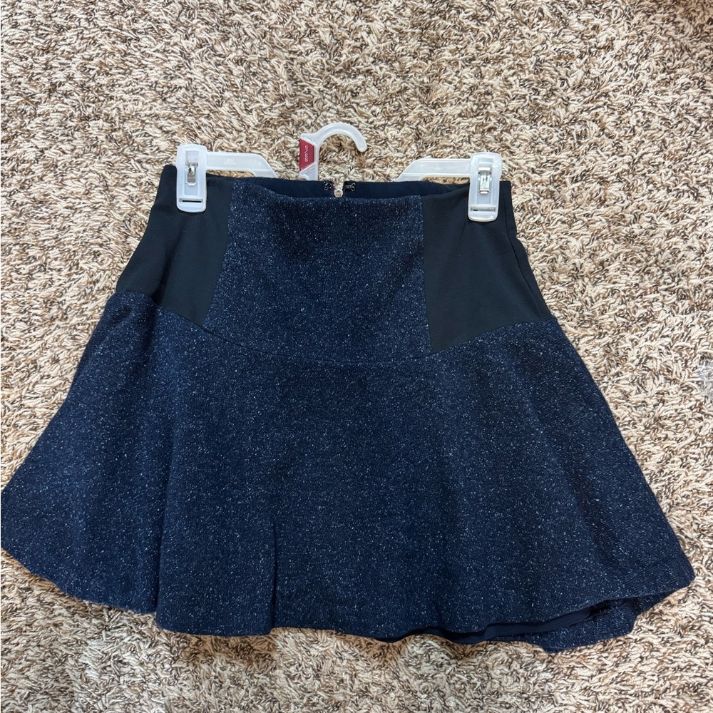 Alice + Olivia Navy and Black Skater mini Skirt